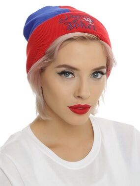 DC Comics Suicide Squad Harley Quinn "Property Of Joker" Split Watchman Beanie